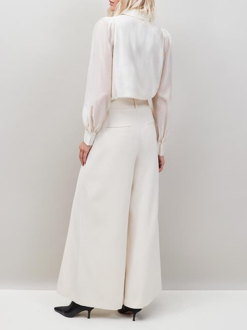 Ro&zo Pleat Detail Wide Leg Trousers In White