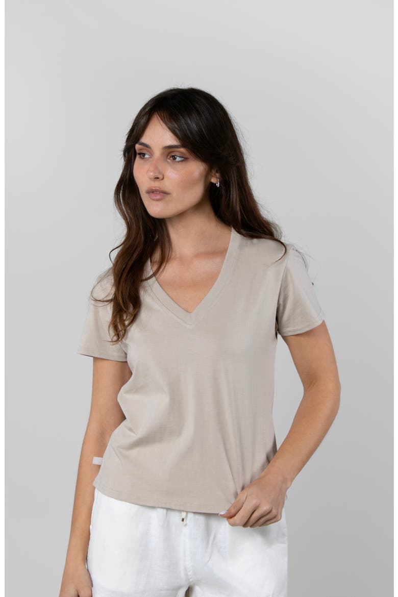 Supima V-Neck, Main, color, Oat