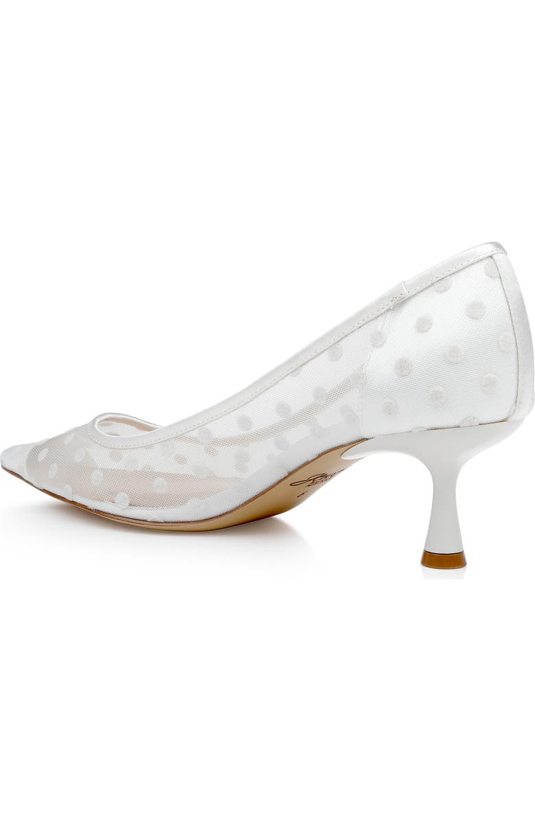 Jewel Badgley Mischka Elena Pointed Cap Toe Pump, Alternate, color, Ivory Satin