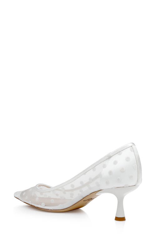 Jewel Badgley Mischka Elena Pointed Cap Toe Pump In White