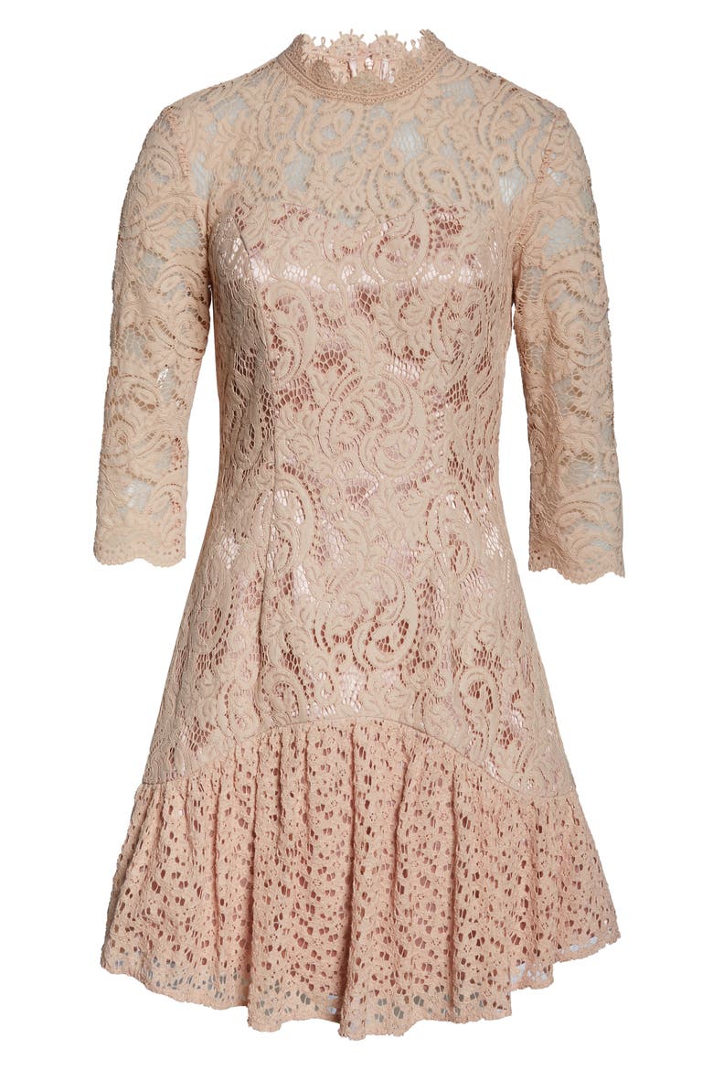 Emberley Lace Cocktail Dress, Alternate, color, ROSE GOLD