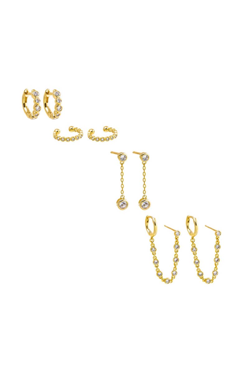 BY ADINA EDEN CZ Bezels All Around Earring Combo Set, Main, color,