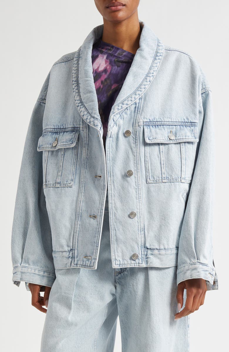 Isabel Marant Étoile Liliany Oversize Denim Jacket, Main, color, 
