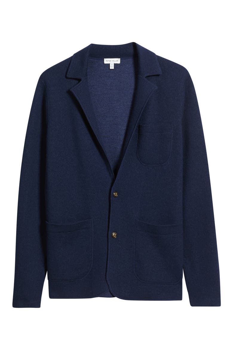 Carson Wool & Linen Sweater Blazer, Alternate, color, NAVY