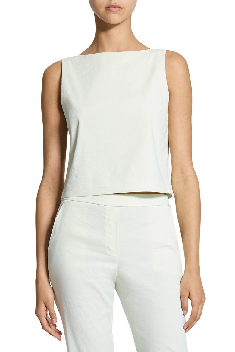 Boat Neck Sleeveless Shell, Main, color, LIGHT SEA GLASS