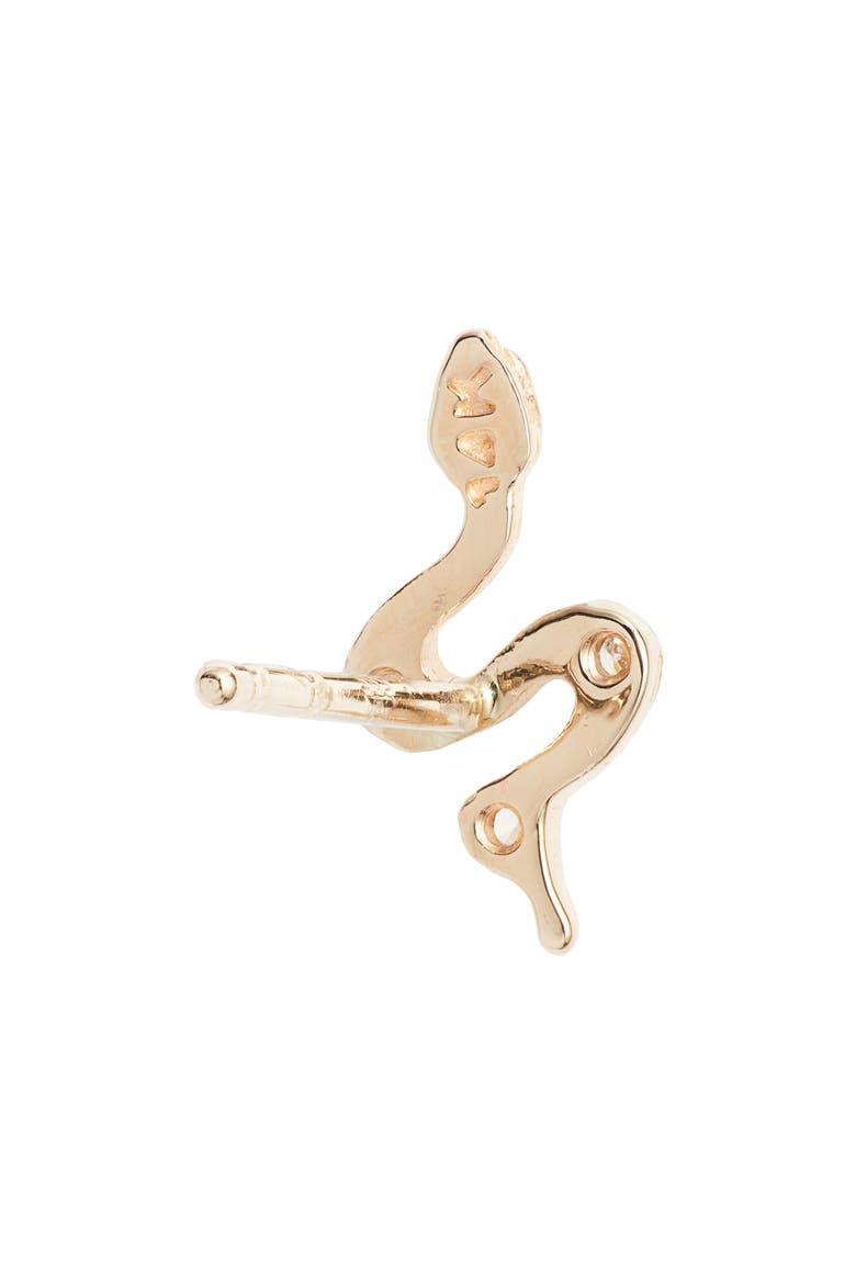 Cléo Snake Stud Earring, Alternate, color, YELLOW GOLD/ DIAMOND