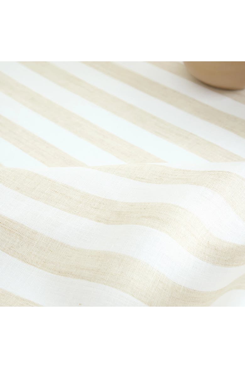 Linen Table Runner - Sorrento Stripe, Alternate, color, Natural and White