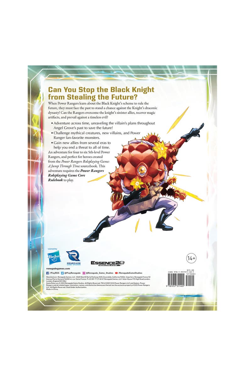 Renegade Game Studios Power Rangers RPG A Time of Knight Adventure Hardcover RPG Book, Level 5, Alternate, color, Multicolored