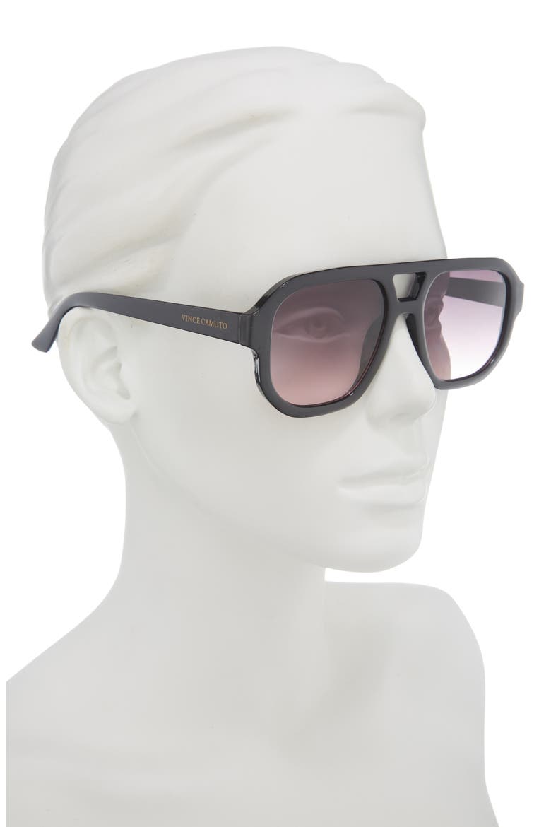 128mm Gradient Aviator Sunglasses, Alternate, color, BLACK