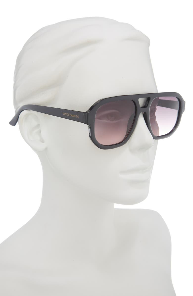 Vince Camuto 128mm Gradient Aviator Sunglasses, Alternate, color, Black