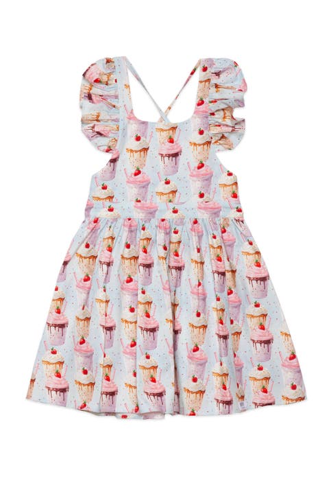 Girls Ruffle Sleeve Dress (Toddler, Little Kid & Big Kid)