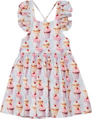 WORTHY THREADS Girls Ruffle Sleeve Dress