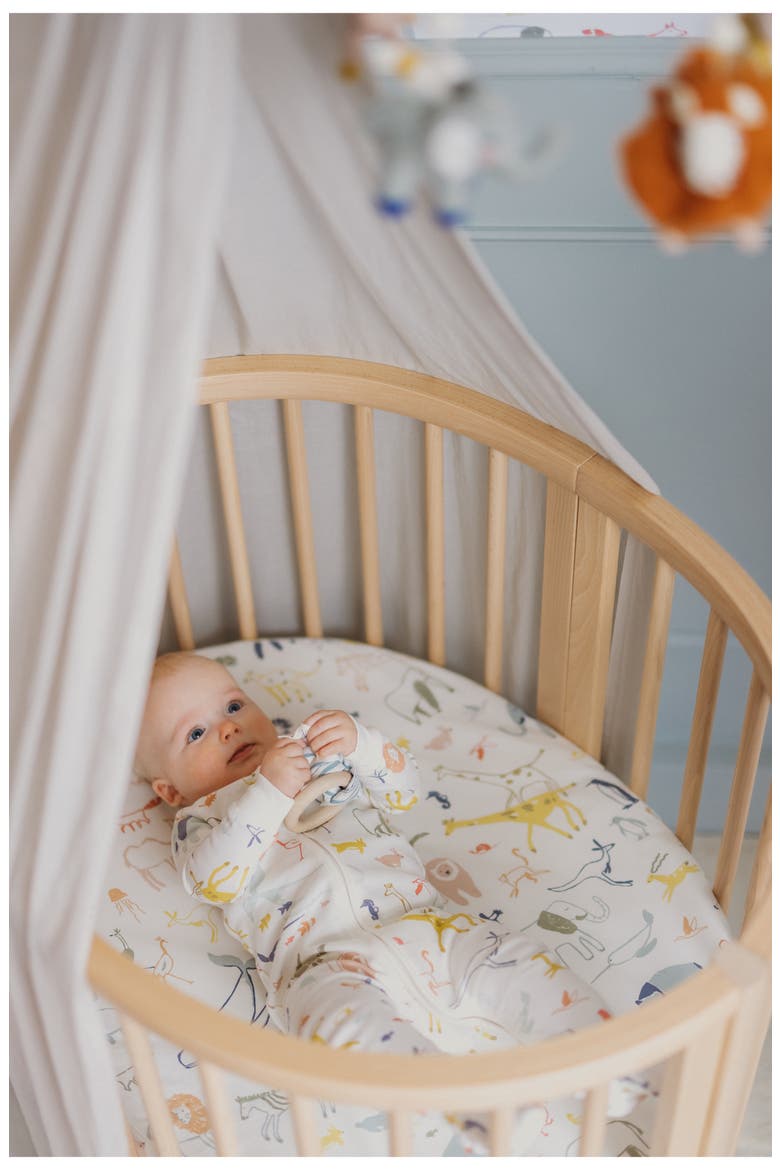 Sleepi™ Pehr V3 Organic Cotton Mini Fitted Bed Sheet, Alternate, color, INTO THE WILD