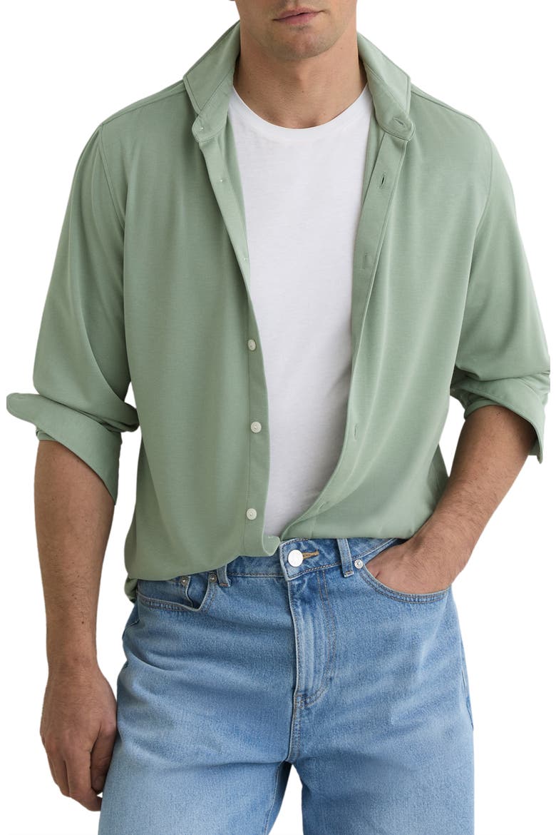 Davaro Button-Up Shirt, Alternate, color, GREEN