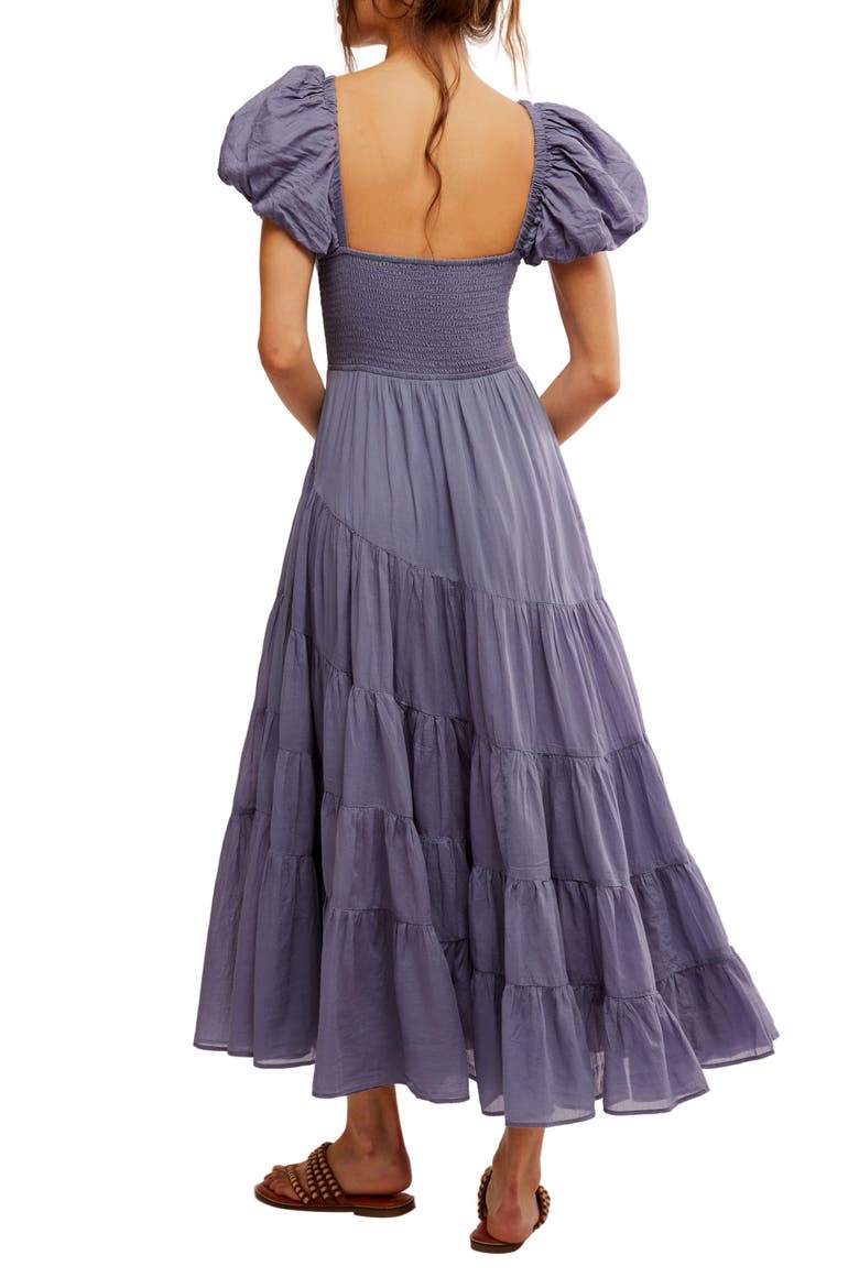Sundrenched Smocked Puff Sleeve Maxi Dress, Alternate, color, BLUE GRANITE