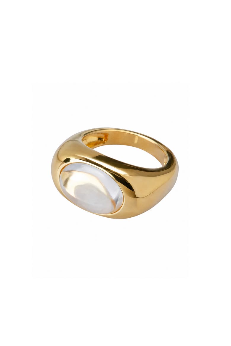 Clear Cabochon Ring, Alternate, color, GOLD