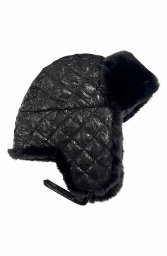 MARCUS ADLER Quilted Faux Fur Trapper Hat