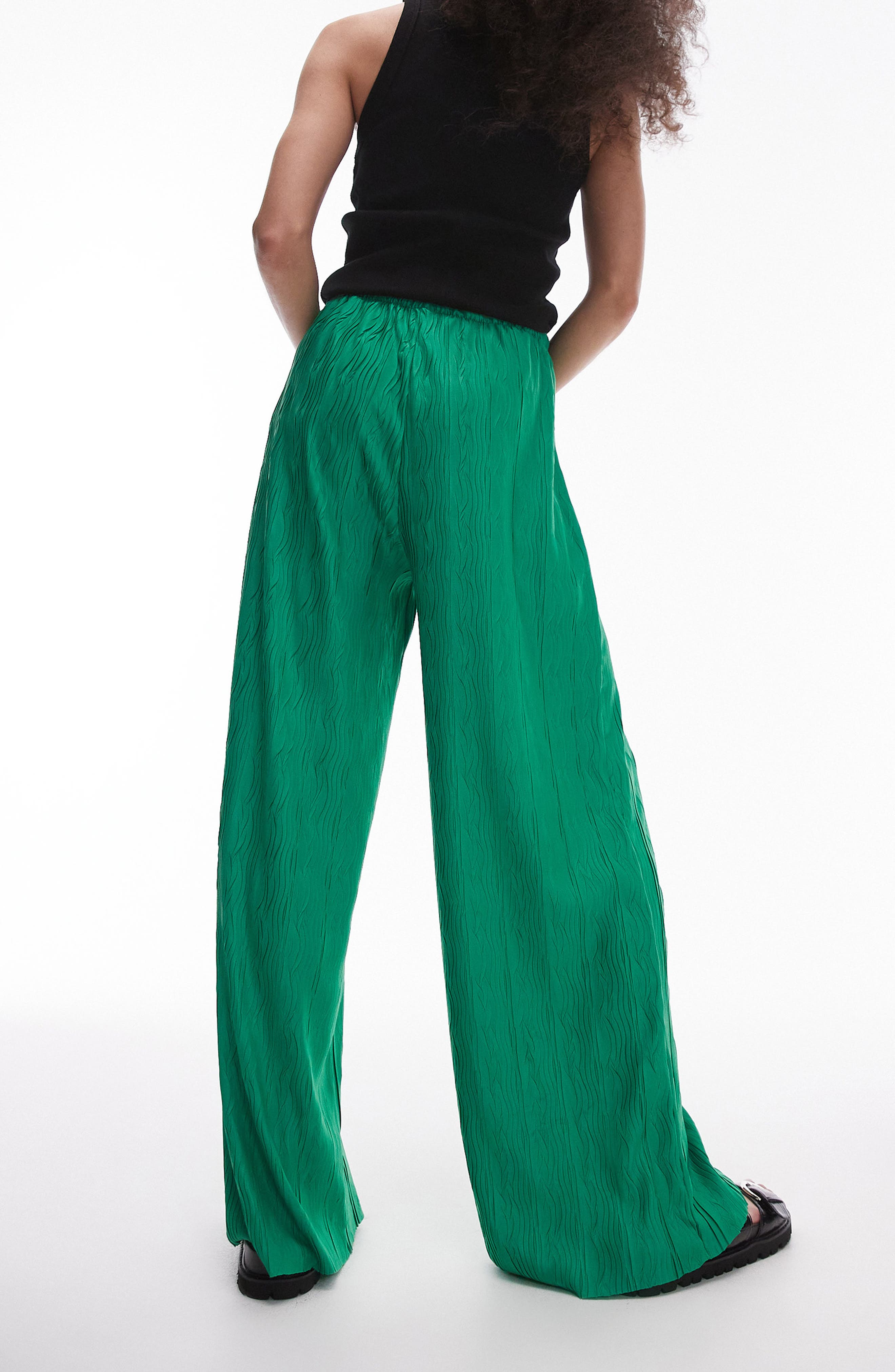 Plisse Pull-On Wide Leg Pants - image 2
