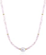 The Lovery Fine Jewelry Rose Quartz Bead Pearl Necklace