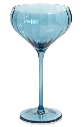 Zodax Malden Optic Set Of 4 Cocktail Glasses In Blue
