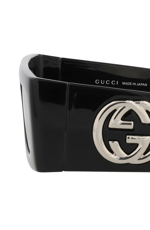 Gucci Interlocking G Rectangle-frame Sunglasses In Black