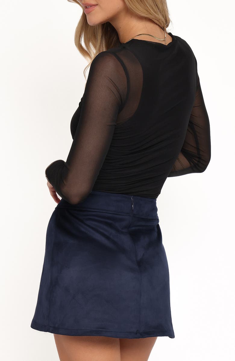 Petal & Pup Aine Sheer Mesh Bodysuit, Alternate, color, Black