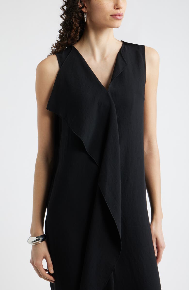 Nordstrom Ruffle Front Sleeveless Dress, Alternate, color, Black