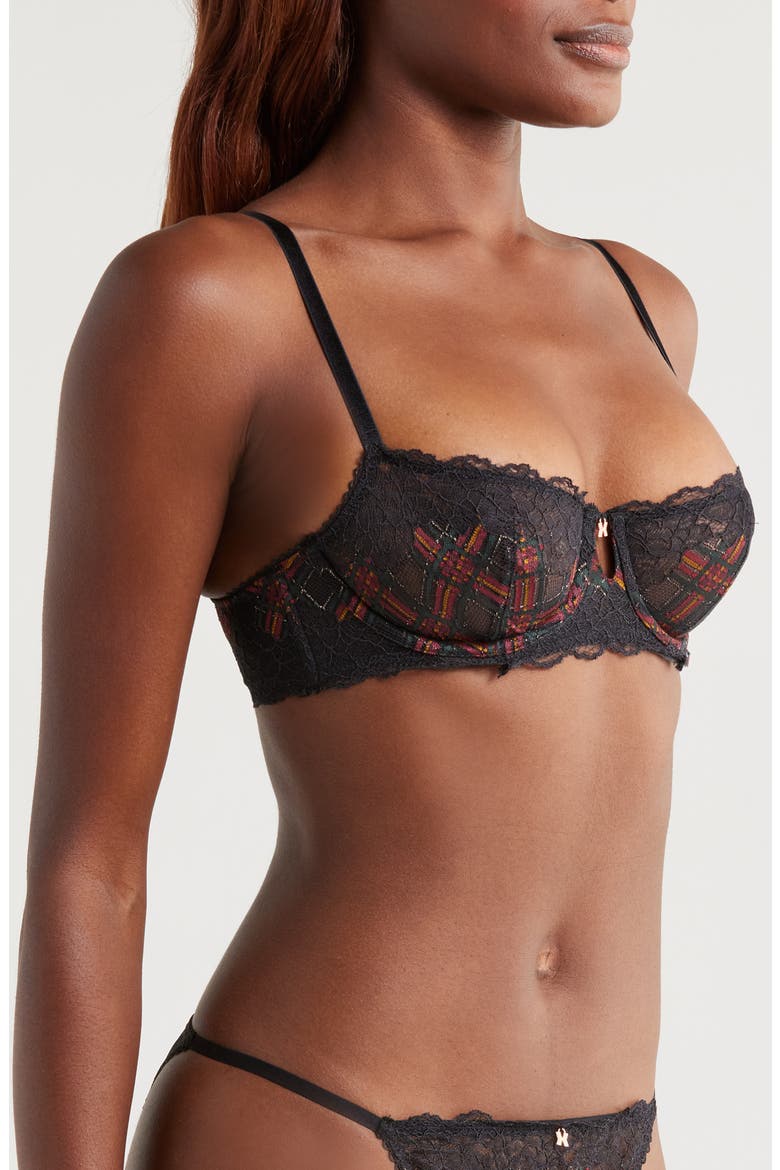 Sparkle Prep Unlined Balconette Bra, Alternate, color, BLACK CAVIAR SPARKLE PREP LACE