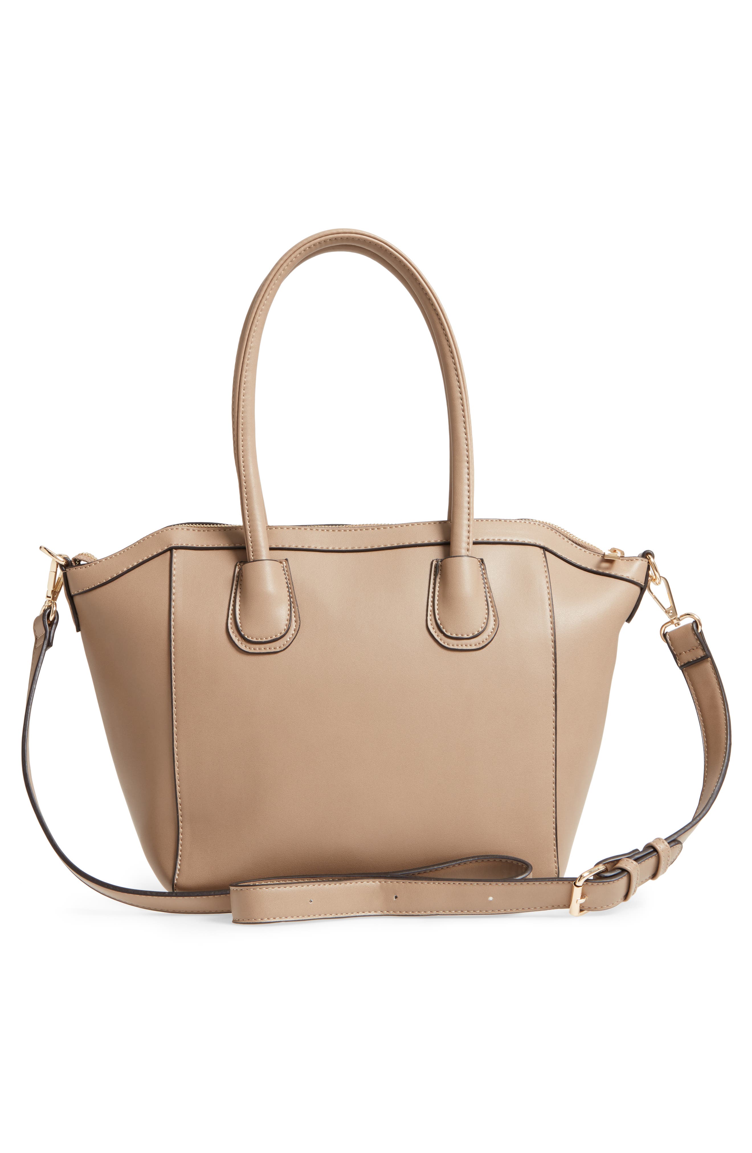 Amada Faux Leather Satchel, Alternate, color, TAUPE