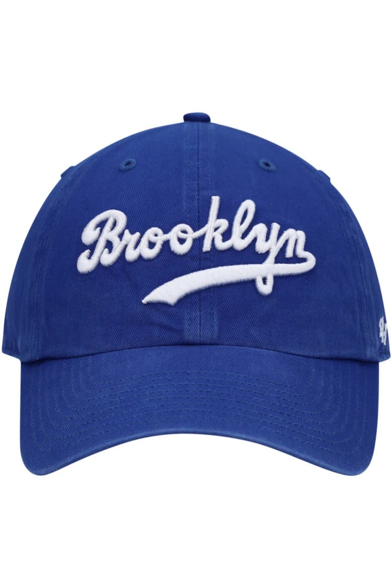 Men's '47 Royal Brooklyn Dodgers Logo Cooperstown Collection Clean Up Adjustable Hat, Alternate, color, Royal