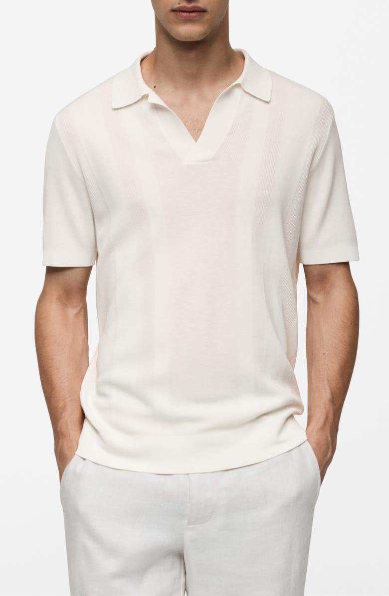MANGO Stripe Rib Knit Polo, Main, color, 