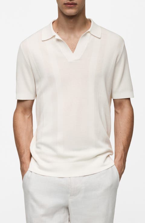 Stripe Rib Knit Polo