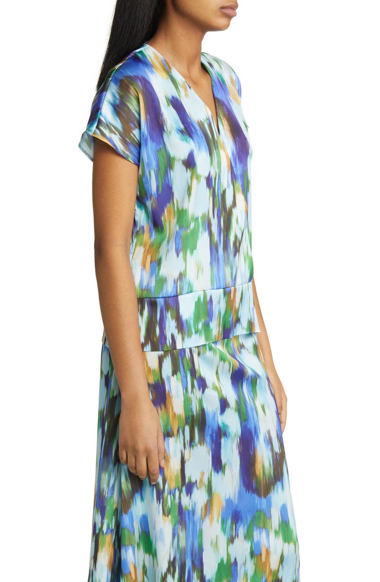 Misook Watercolor Crêpe de Chine Top, Alternate, color, 
