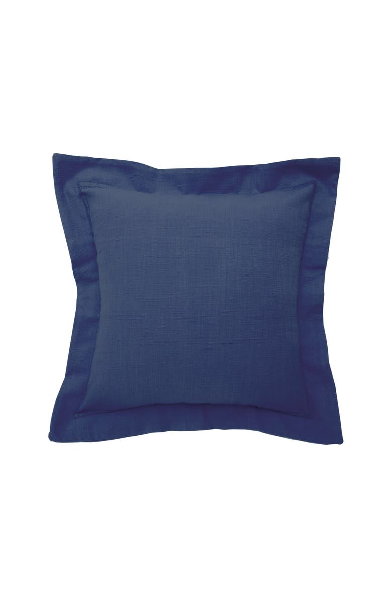 C&F Home Navy Flange 100% Cotton Accent Throw Pillow 18" x 18", Main, color, Blue