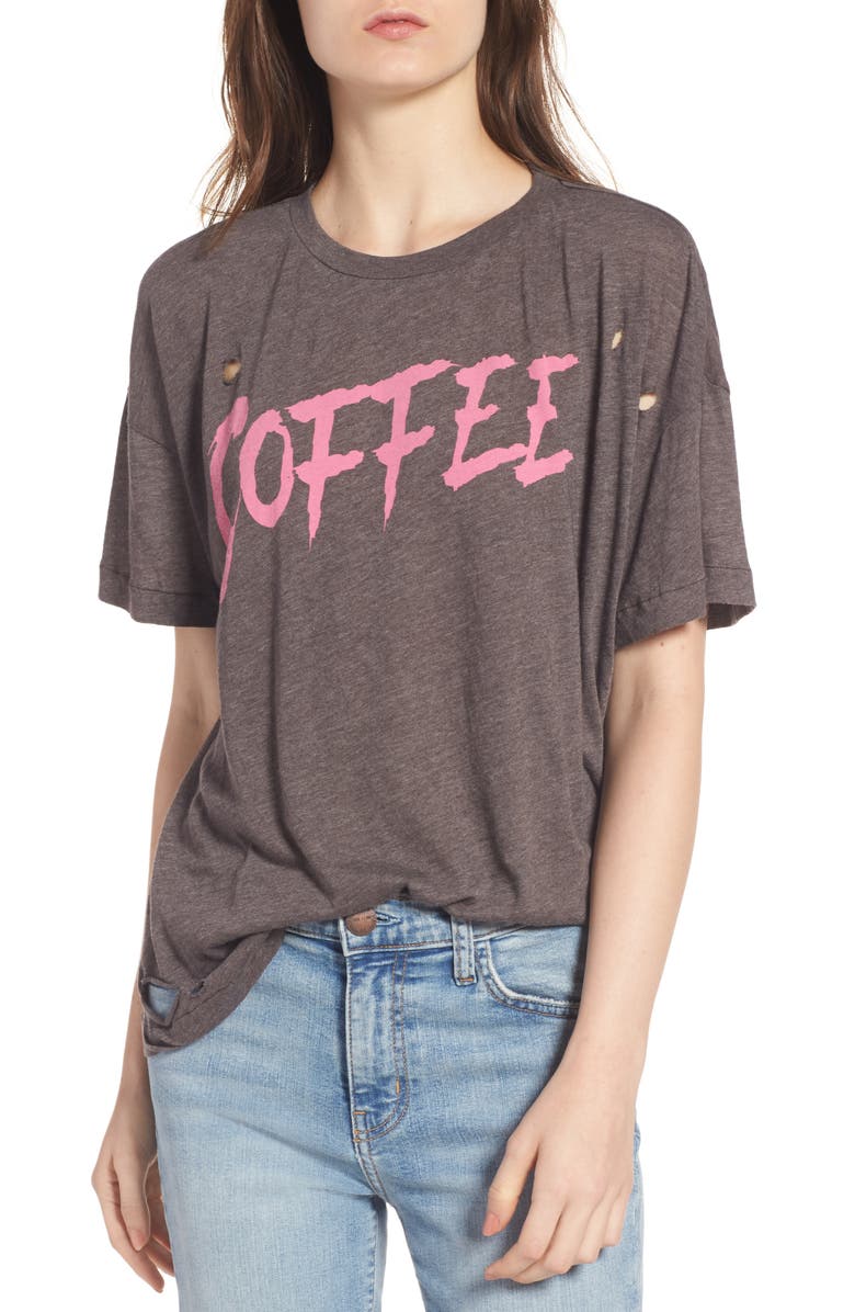 Wildfox Coffee Destroyed Tee, Main, color,
