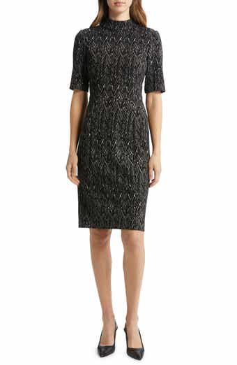 Eliza J Abstract Herringbone Print Sheath Dress