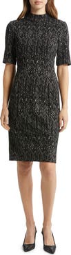 Eliza J Abstract Herringbone Print Sheath Dress