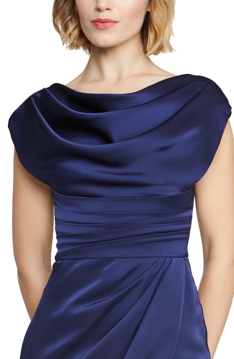 Theia Ivy Pleated Satin Cocktail Dress, Alternate, color, 