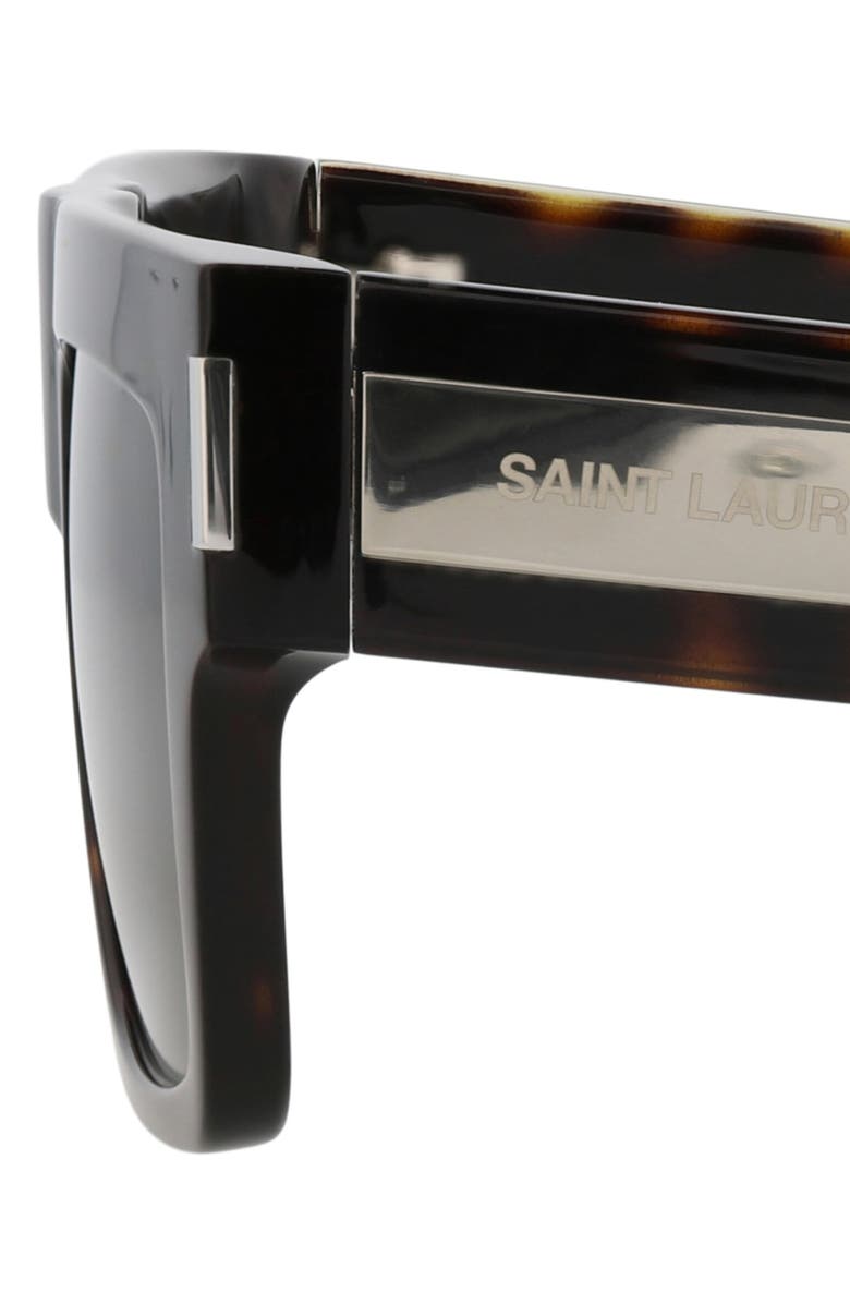 Saint Laurent 55mm Square Sunglasses, Alternate, color, Havana Havana Grey