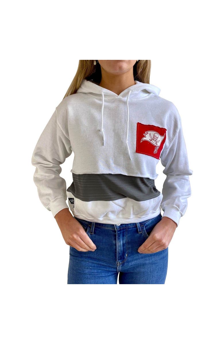 REFRIED APPAREL Women's Refried Apparel White Tampa Bay Buccaneers Sustainable Crop Dolman Pullover Hoodie, Alternate, color, White