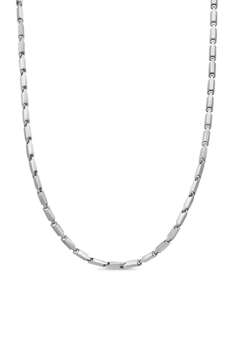 Men's Faceted Link Necklace in Sterling Silver, 3mm, Main, color, STERLING SILVER