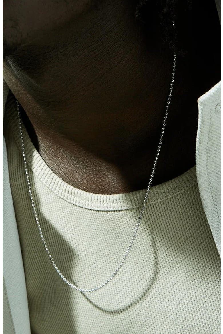 Men's Moon Cut Ball Chain, Alternate, color, SILVER