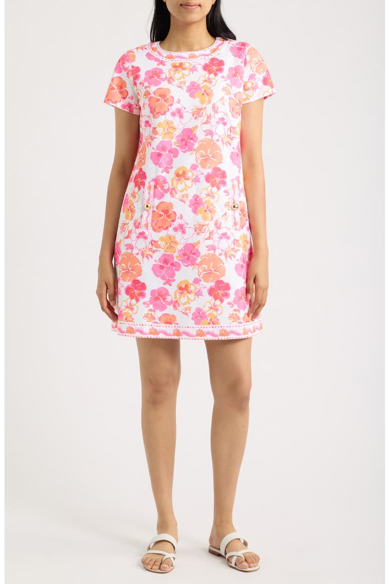 Linnea Floral Print Sheath Dress, Main, color, RESORT WHITE PANSY FANSY