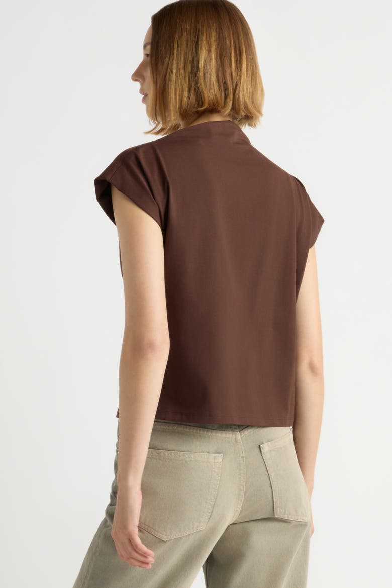 Kenny Asymmetric-Neck Tee, Alternate, color, Brown