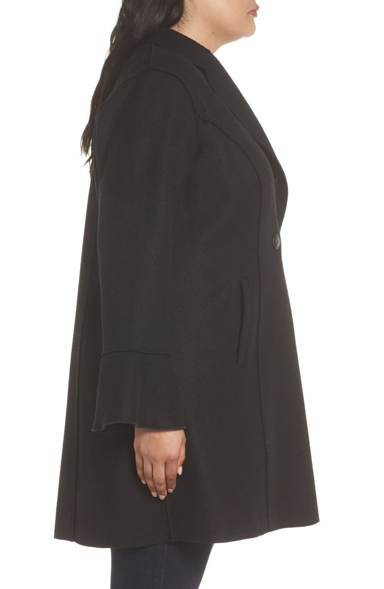 Halogen<sup>®</sup> Raw Edge Bell Sleeve Coat, Alternate, color,