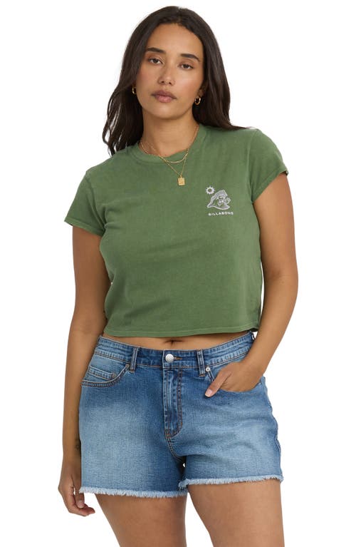 Billabong Ocean's Greatest Cotton Graphic Baby Tee In Green