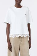 Weekend Max Mara Sala Lace Hem Cotton T-Shirt