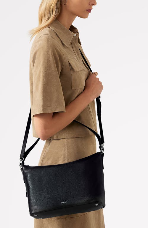 Radley Bella Medium Pebbled Leather Shoulder Bag In Black