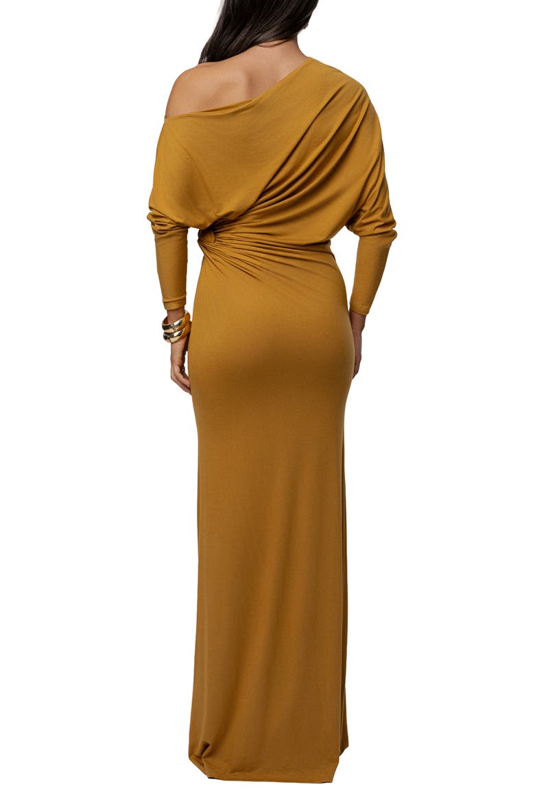 Eternal Obession One-Shoulder Long Sleeve Maxi Dress, Alternate, color, YELLOW
