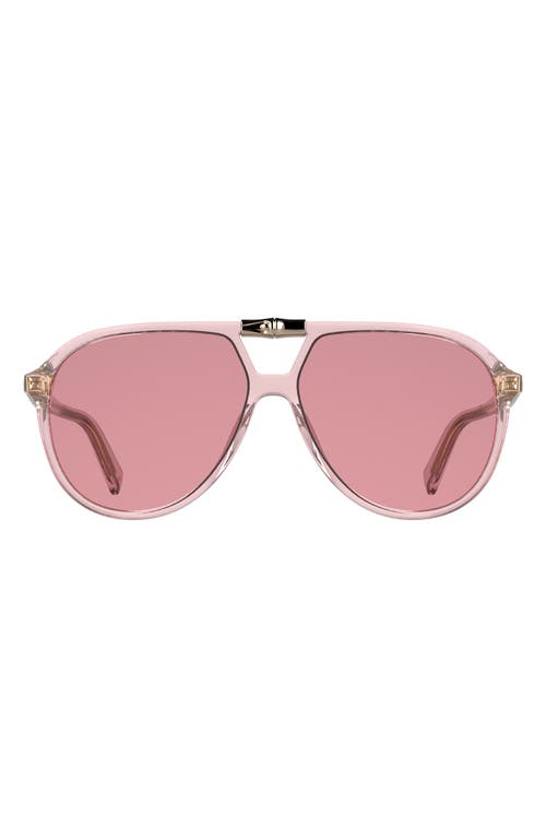 Longchamp Roseau 58mm Aviator Sunglasses In Pink